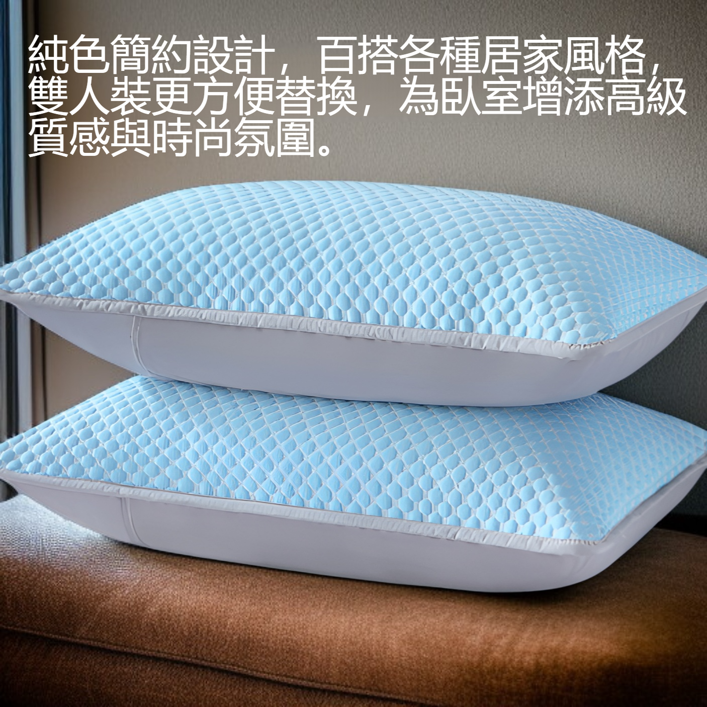 純色真絲枕頭套一對裝