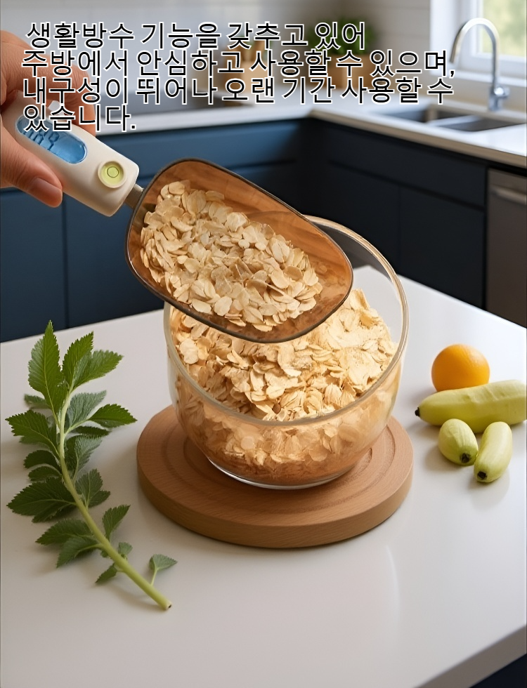 정확한 무게 측정이 가능한 전자 계량스푼 사용 예시