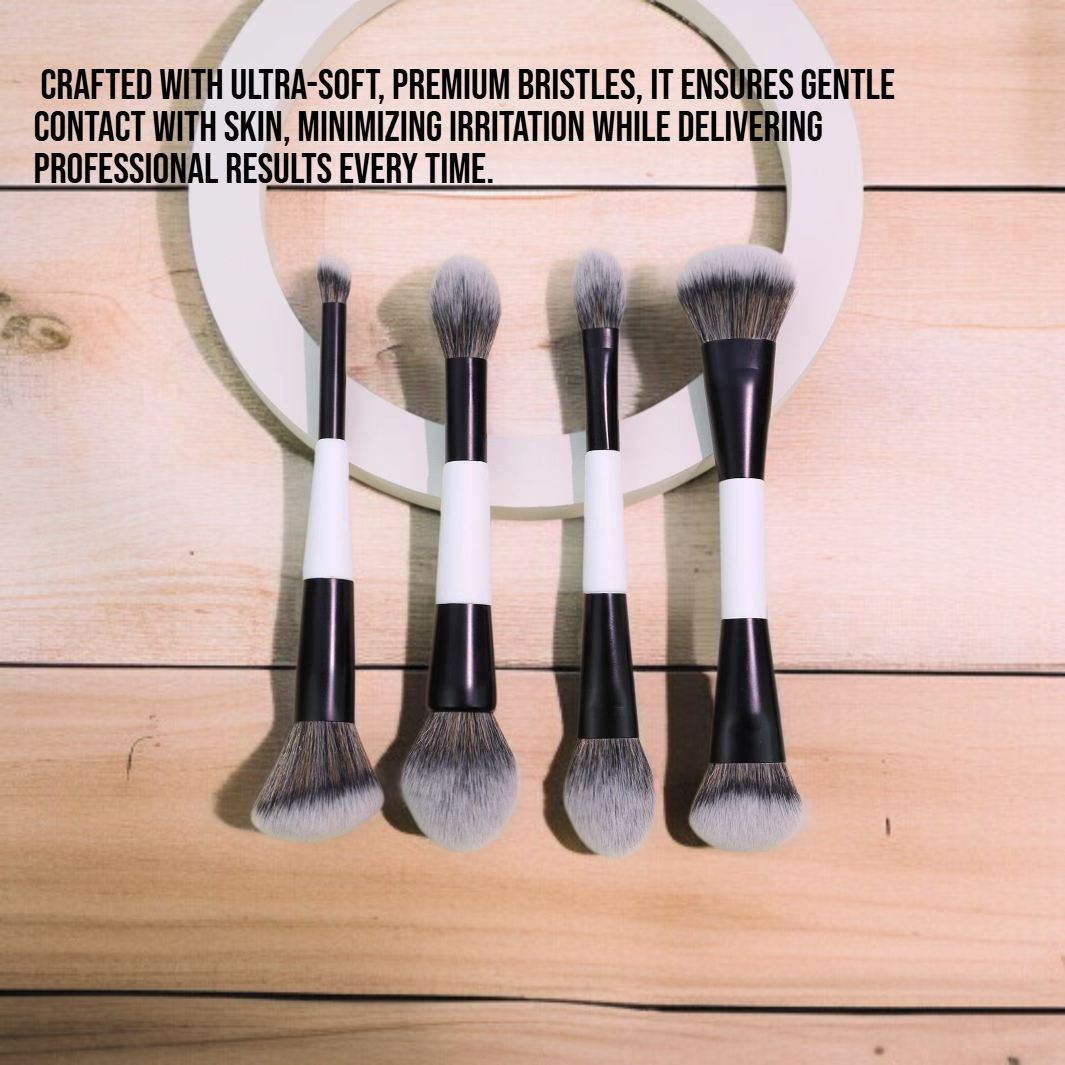 Dual head multifunctional black and white makeup brush