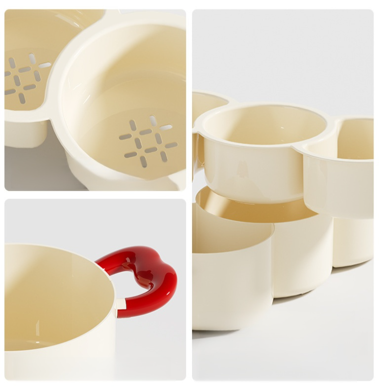 Removable and washable fruit tray drain basket