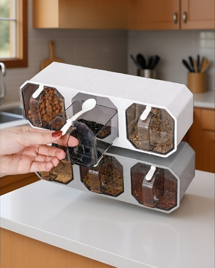 Almacenamiento de especias eficiente en la cocina
