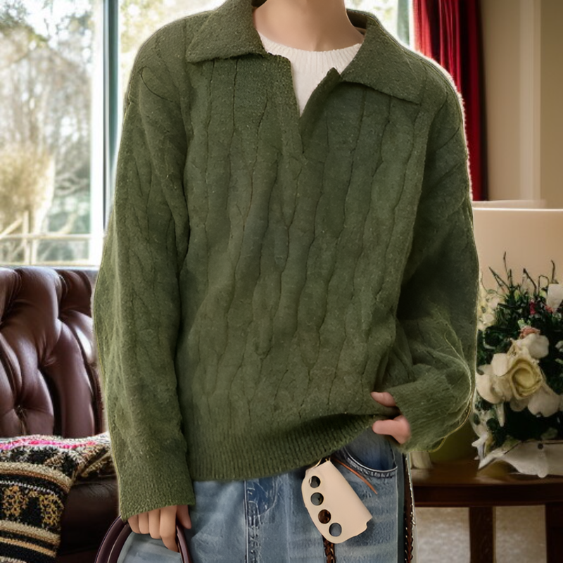 アメリカンスタイルのフェイクツーピース V ネック セーター、オーバーサイズ、厚手のニットウェア、暖かくて着心地が良い、ユニセックス、秋冬用、ゆったりとしたリラックススタイルのウール ベースレイヤー 