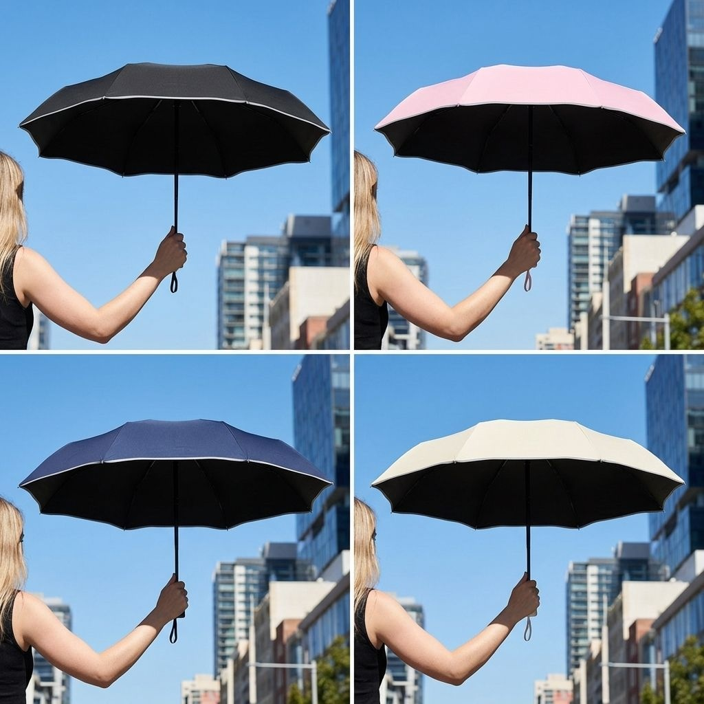 晴れの日も雨の日も使える、反射材付き傘