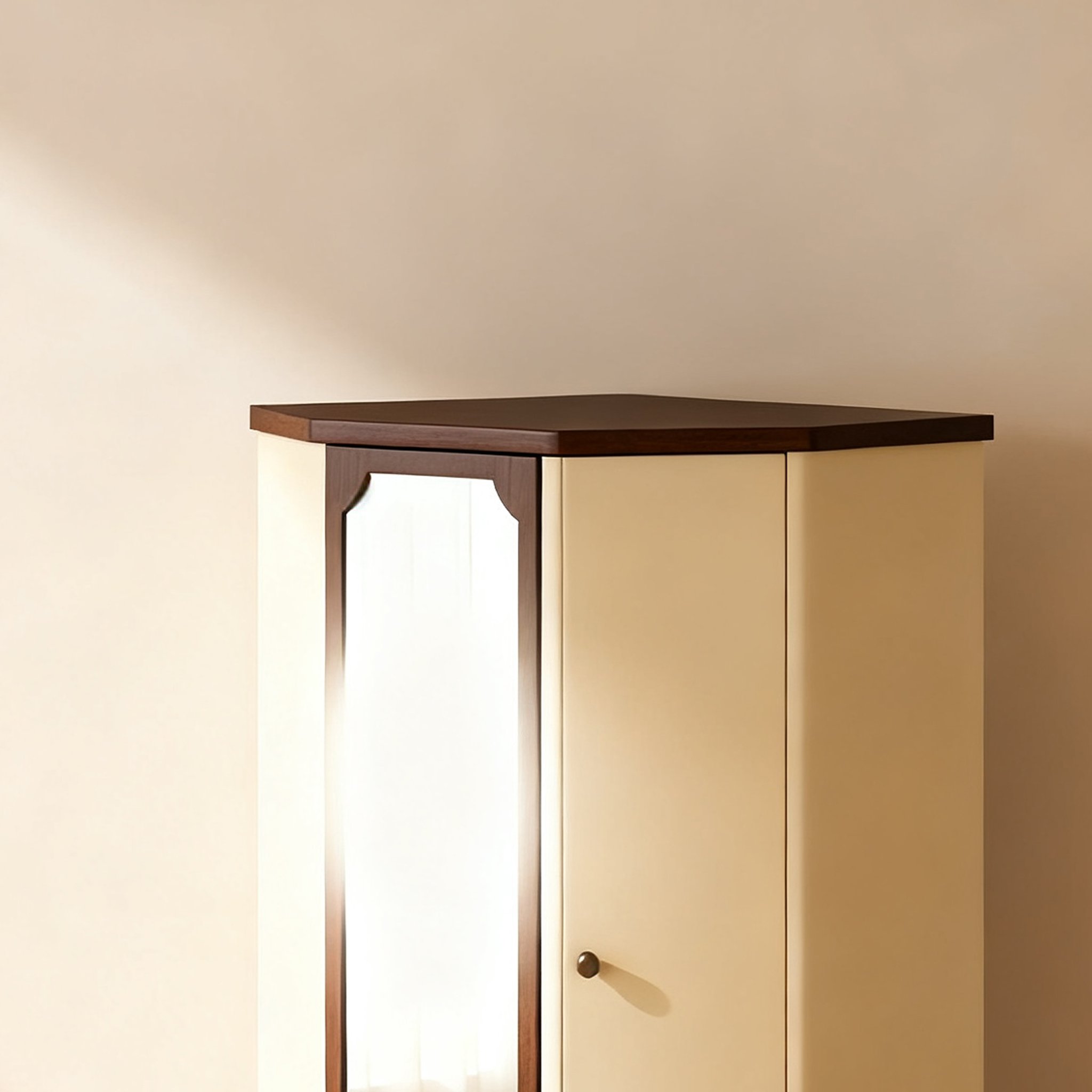 원목 회전형 모서리 수납장