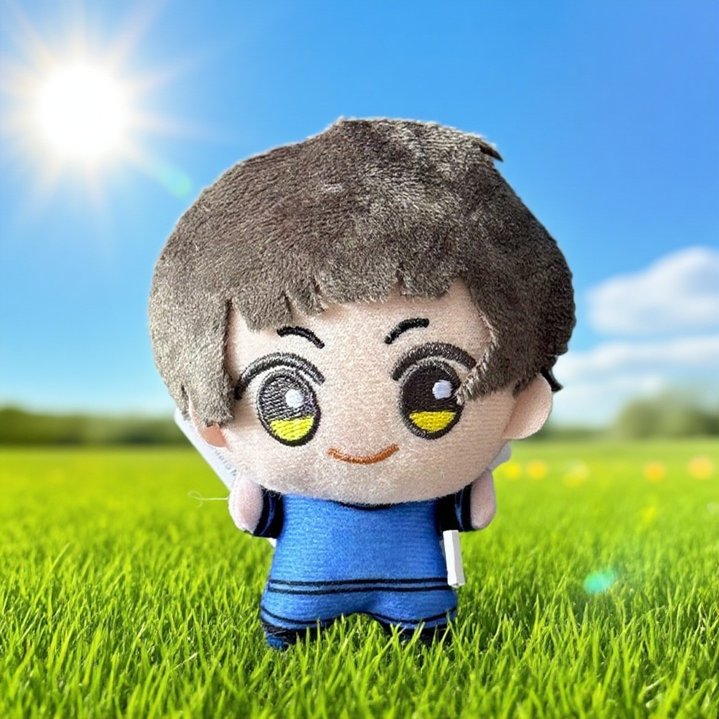 دمية قطيفة على شكل مهاجم دوري كرة قدم، دمية لطيفة، حقيبة، قلادة