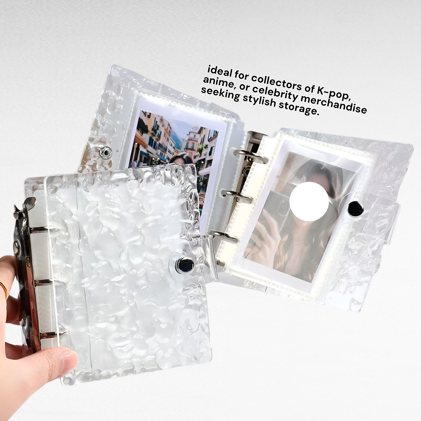 A5 Transparent Crystal Grid Card Binder for 3 Inch Idol Polaroid & Small Star Chase Cards