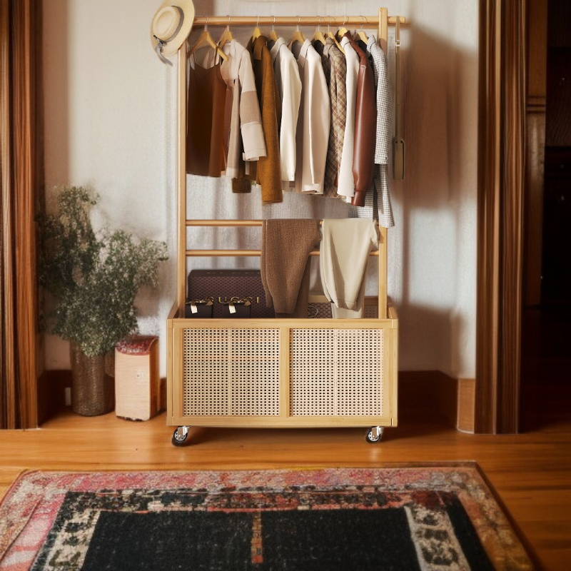 حامل ملابس أرضي يسهل النقل