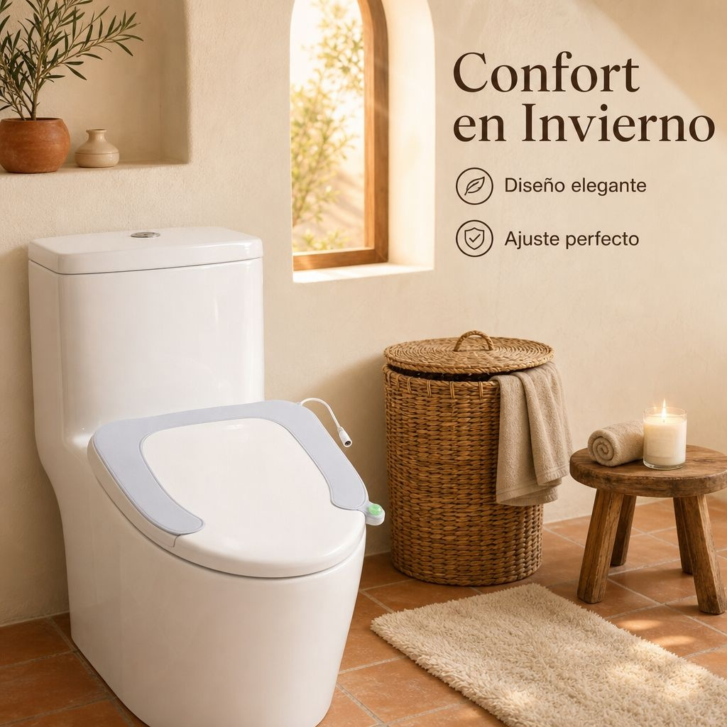 Funda de inodoro de alta gama para otoño e invierno, impermeable y calefactable para el hogar