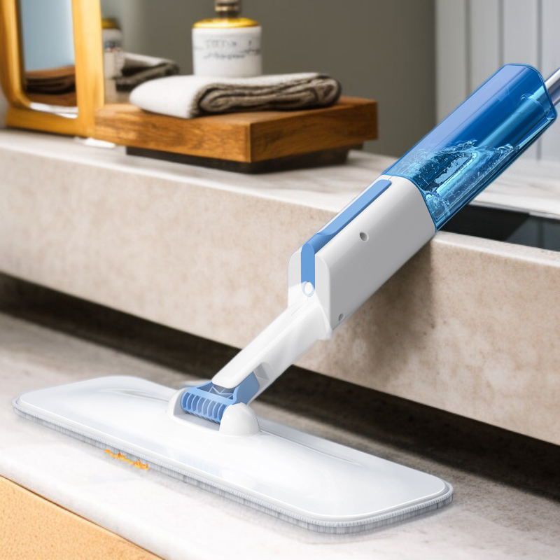 가정용 스프레이 걸레, 긴 손잡이 회전식 마이크로화이버 바닥 걸레