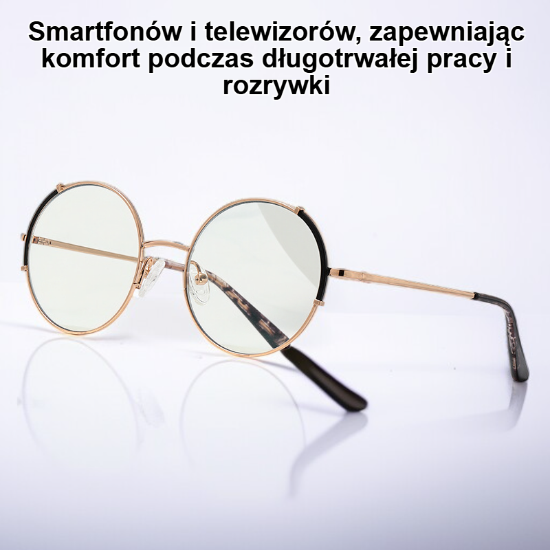 Okrągłe okulary blokujące niebieskie światło