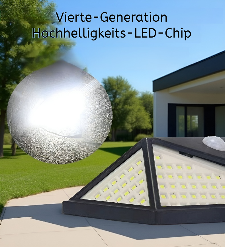 Bewegungssensor aktiviert Solar-Wandleuchte bei Dunkelheit