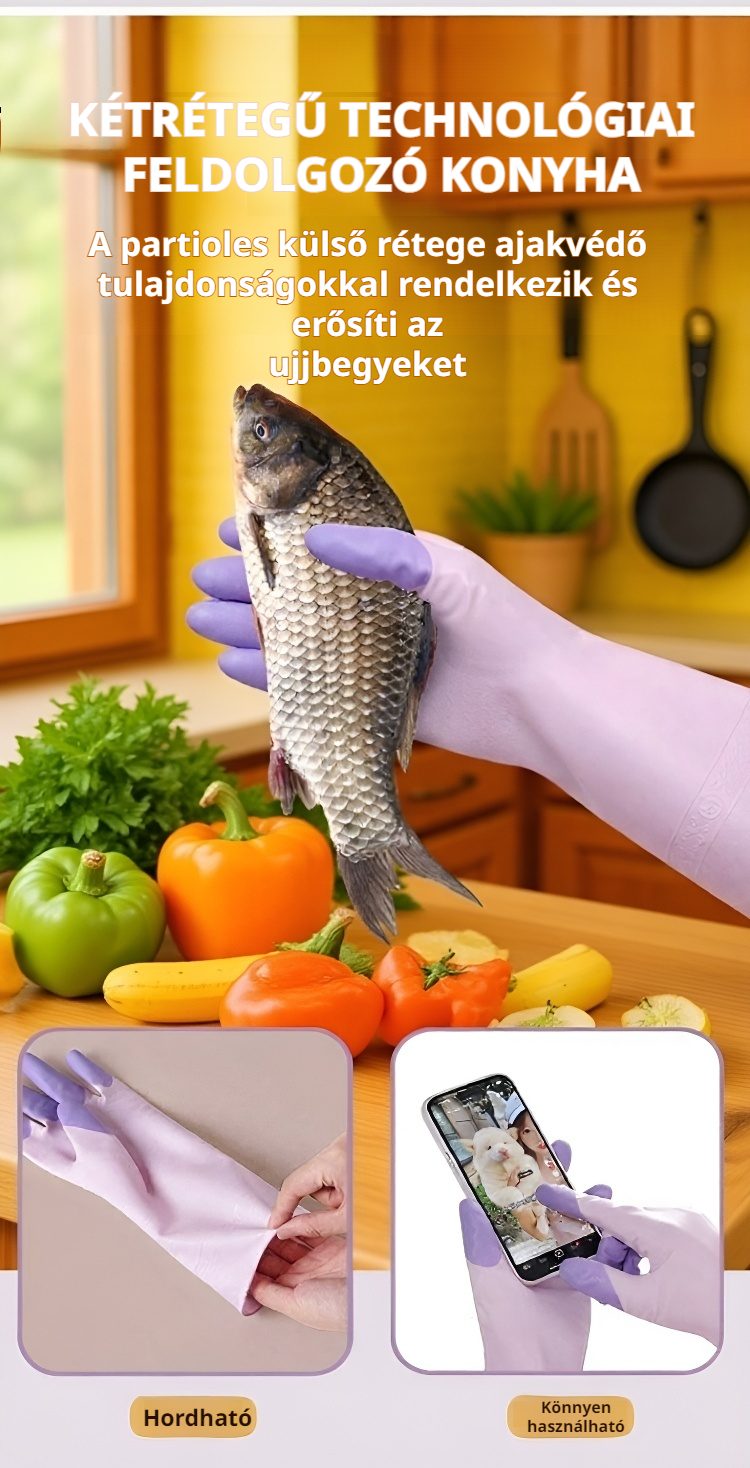 Mosáshoz használható vízálló kesztyű