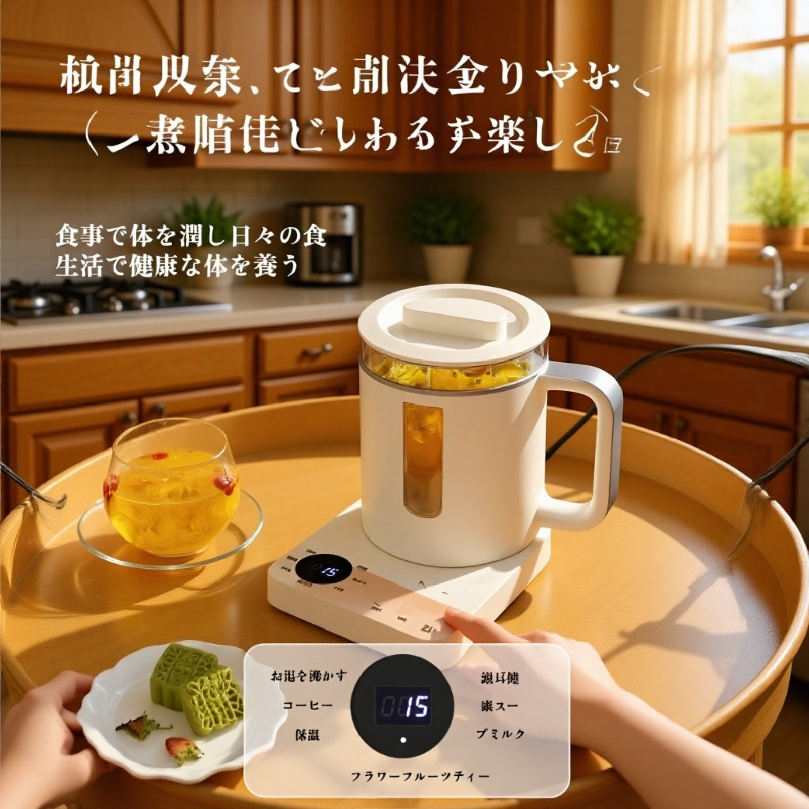 家庭用ガラス健康ポット・薬煎じ＆お茶煮器