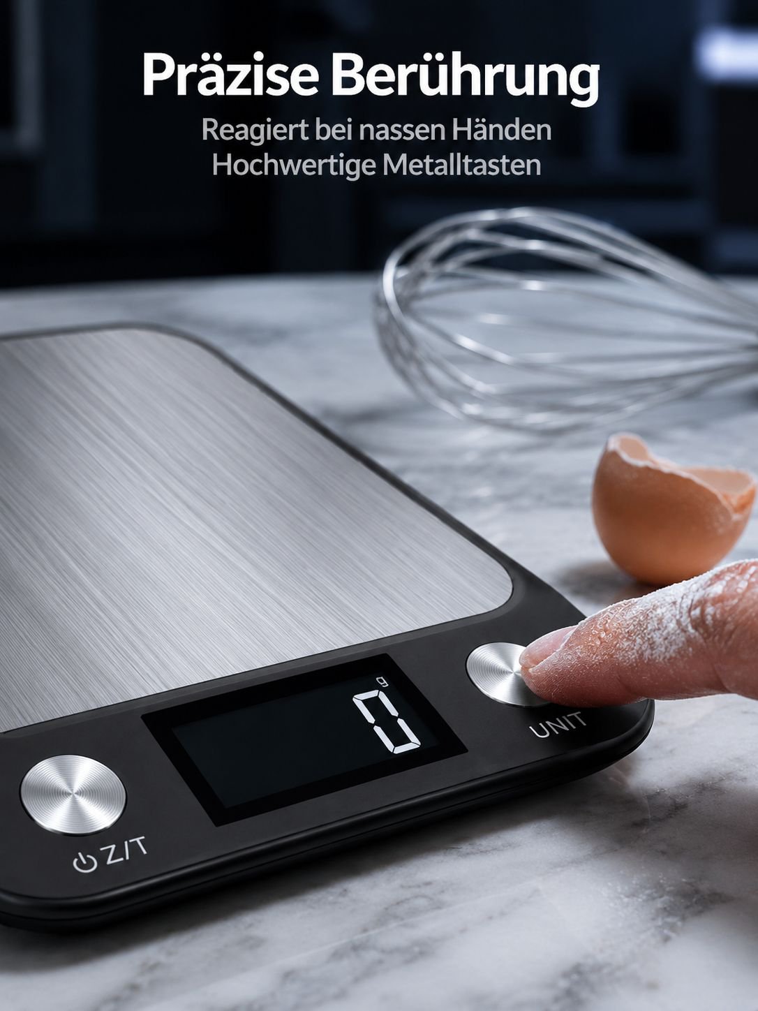 Präzise Messung mit der Edelstahl-Küchenwaage