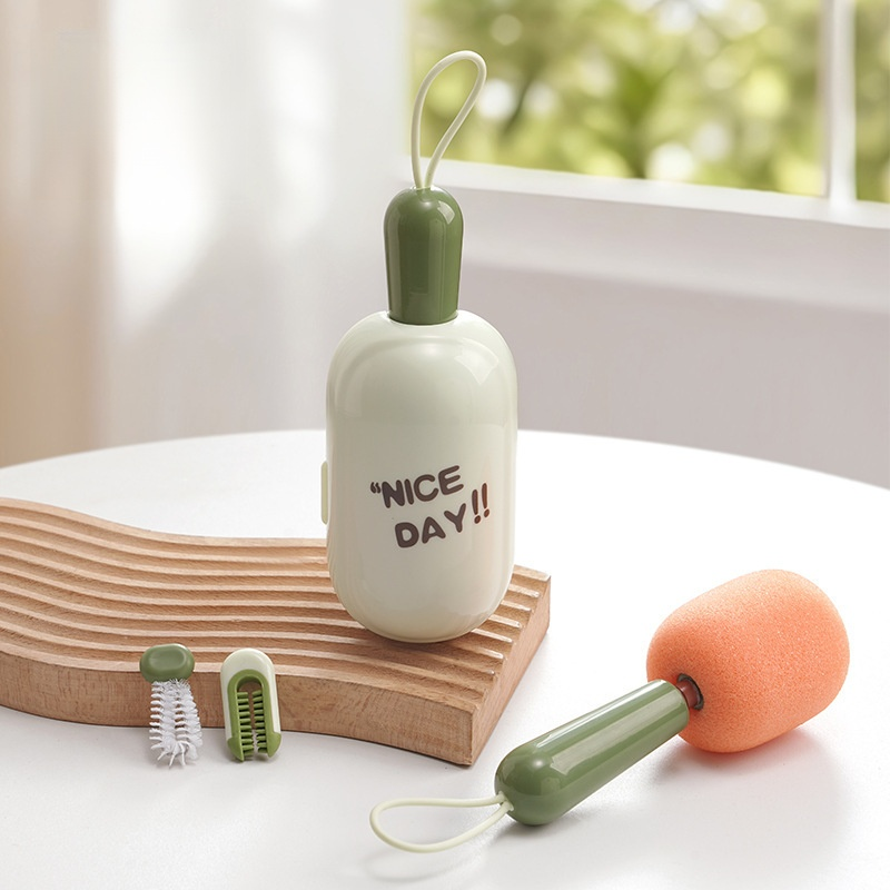 3-in-1 伸縮式スポンジカップブラシ