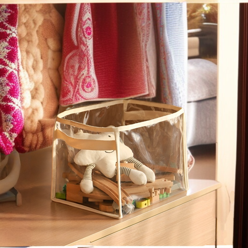 대용량 투명 수납 바구니 장난감 간식 잡동사니 수납 바구니 휴대용 대용량 수납 바구니