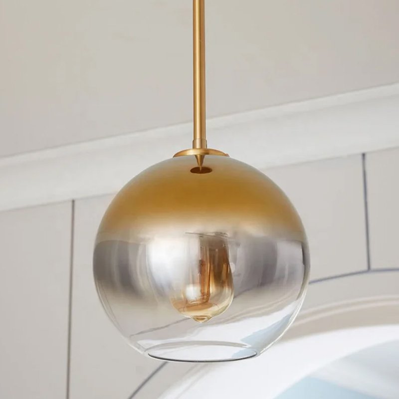 Lámpara de cocina de burbujas de vidrio ámbar redondo decorativo