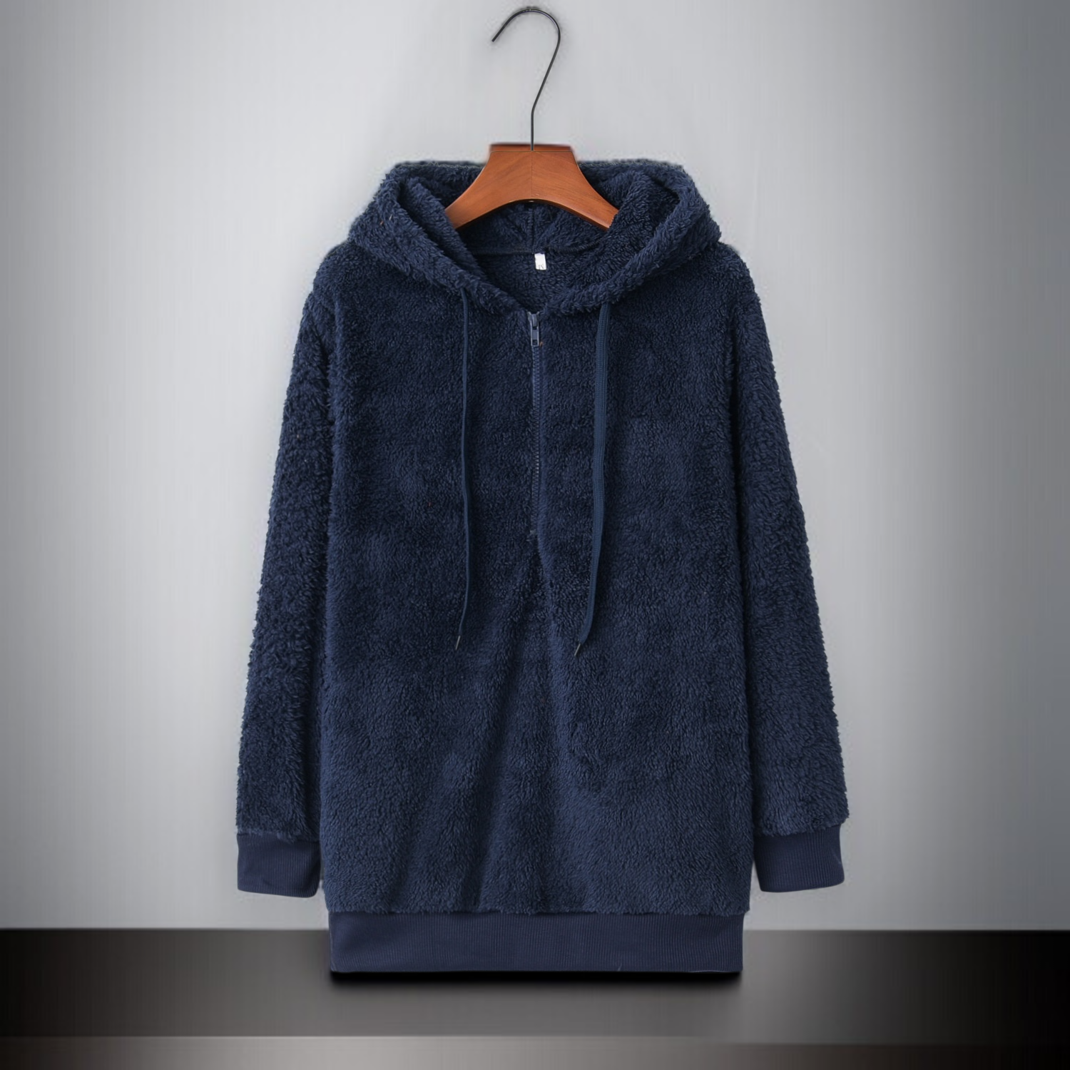 Women's long sleeved hooded fleece sweatshirt