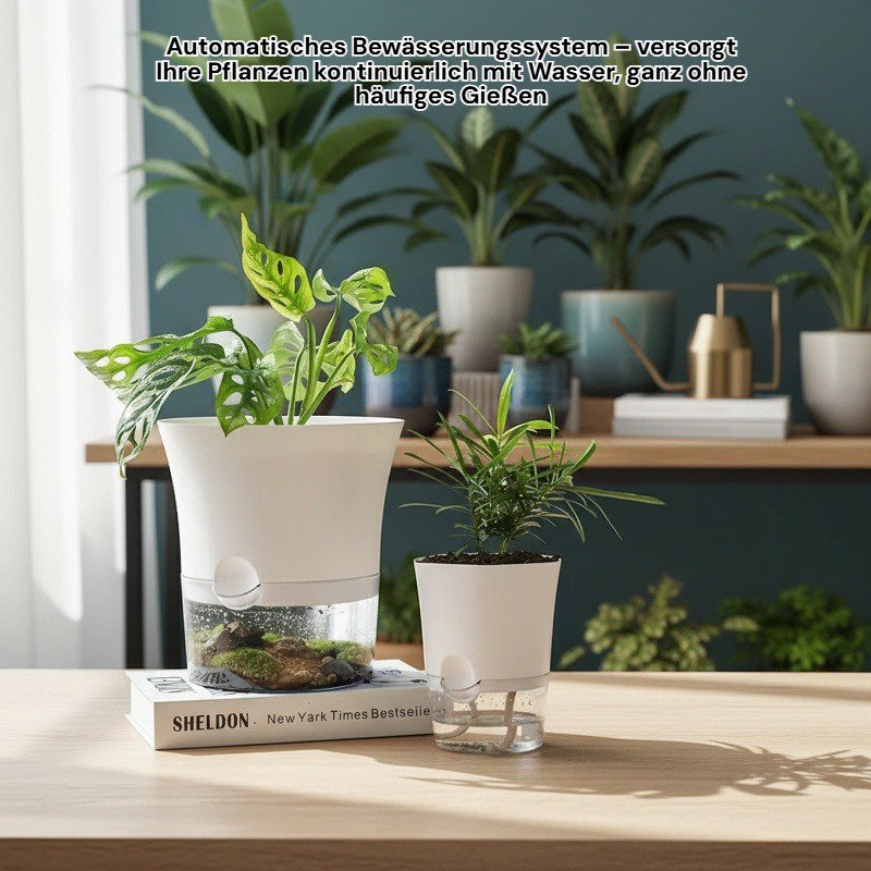 Selbstbewässernder Blumentopf für den Innenbereich, Hydrokultur-Blumentopf für Faule