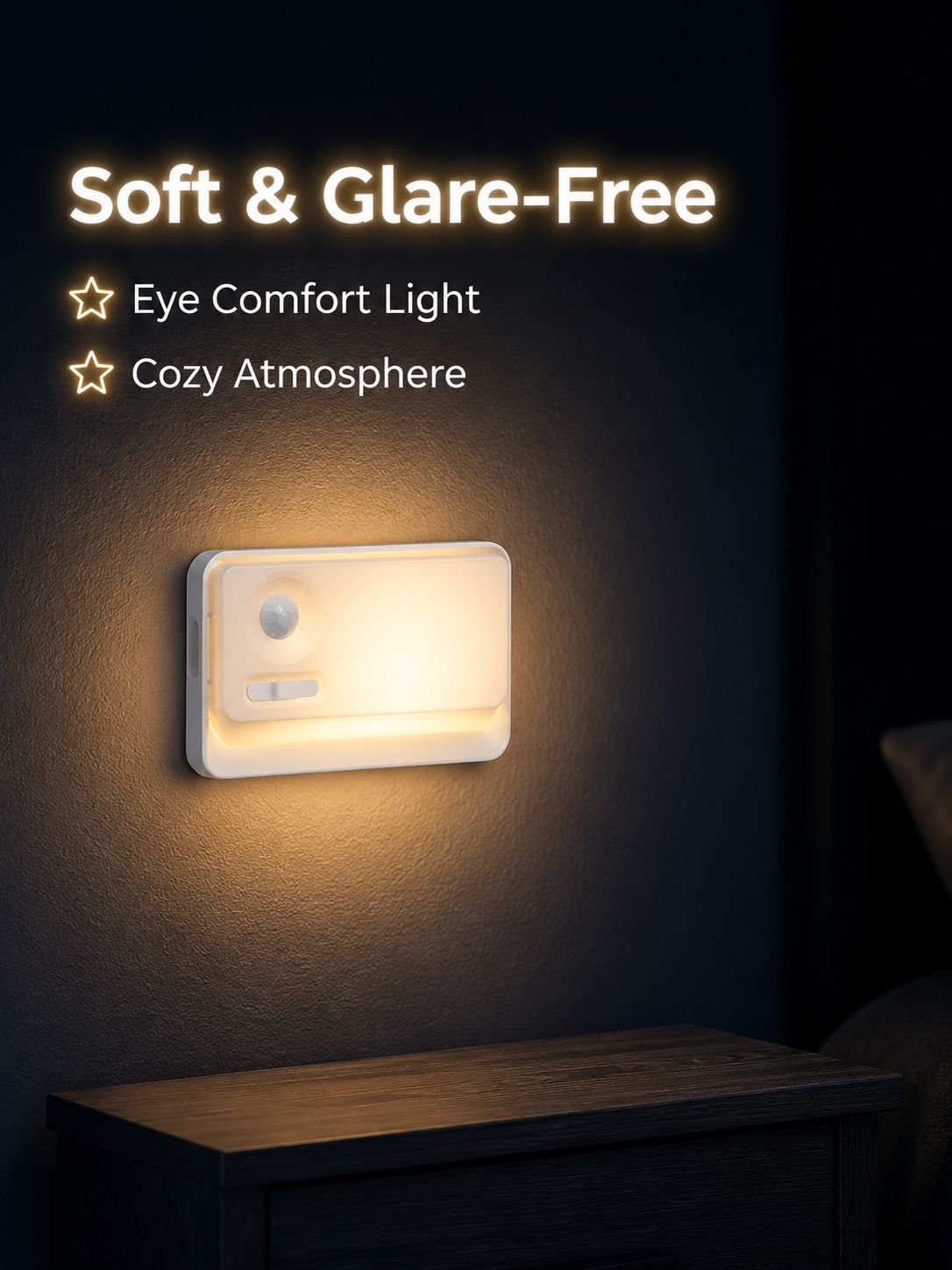 Smart motion-activated wall lamp, bedside lamp, USB rechargeable night light, hallway/staircase magn