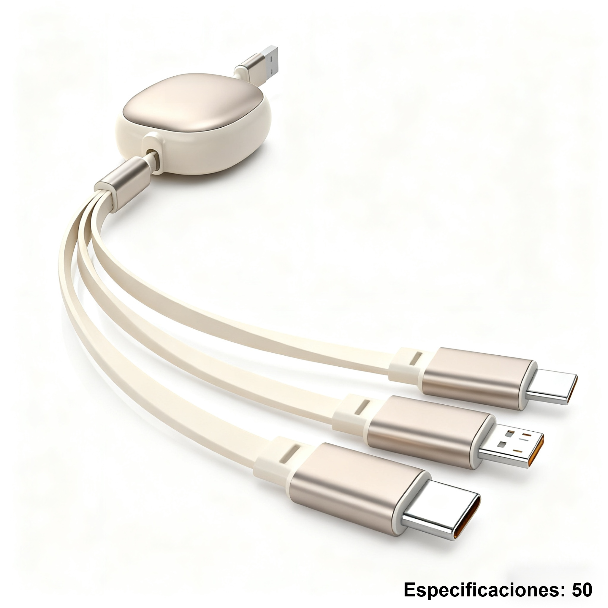 Diseño portátil y compacto de cable retráctil 3 en 1