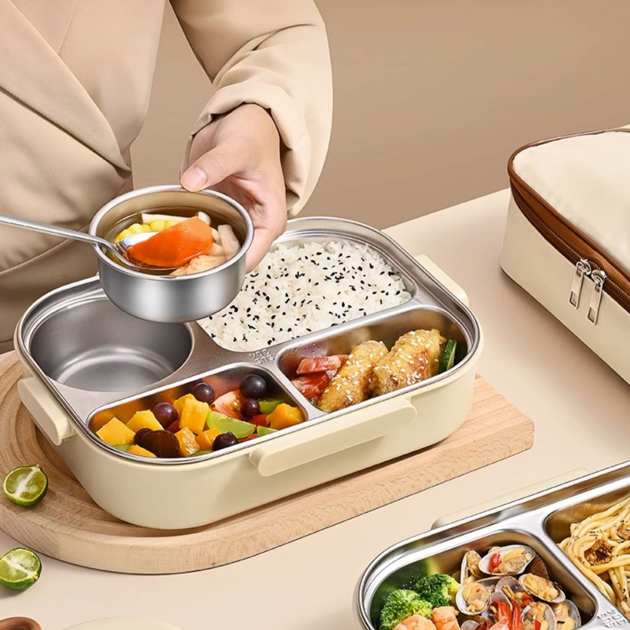 Lunchbox mit isolierter Innenwand für frische Speisen