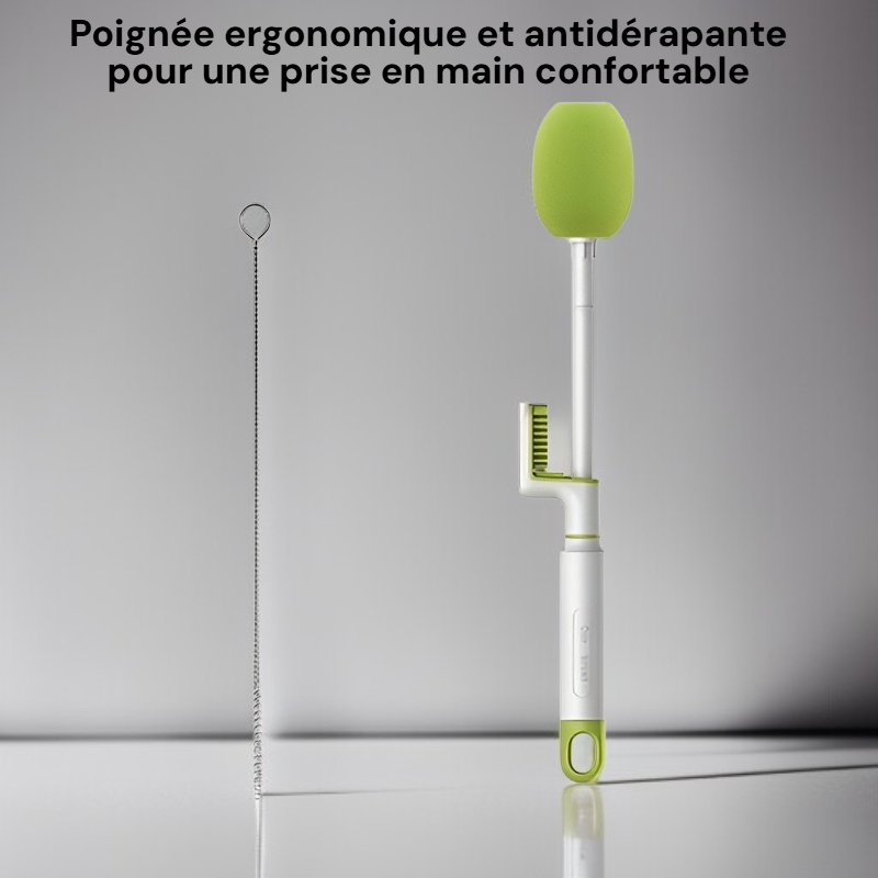 Brosse à tasse 3 en 1 à long manche