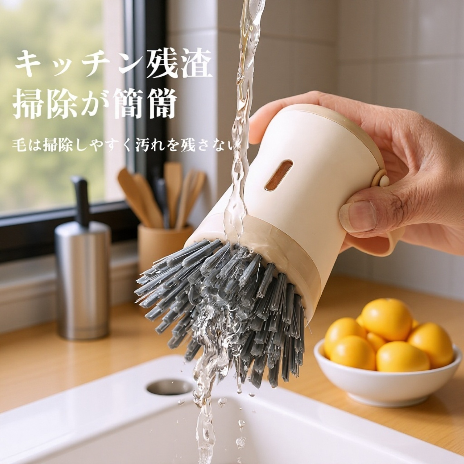 キッチン専用鍋洗いブラシ-油汚れがつきにくく鍋を傷つけない