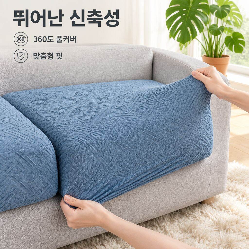 전체 커버 신축성 소파커버 사계절용 해외 전용 소파 보호 커버