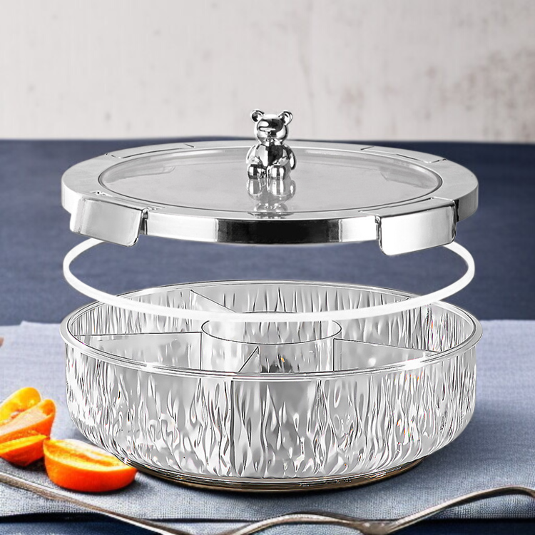 가정용 탁상 정리 수납함 화장품 수동 회전 밀폐 수납함 간식 방진 밀폐 수납함 버블 마터 액세서리 수납함