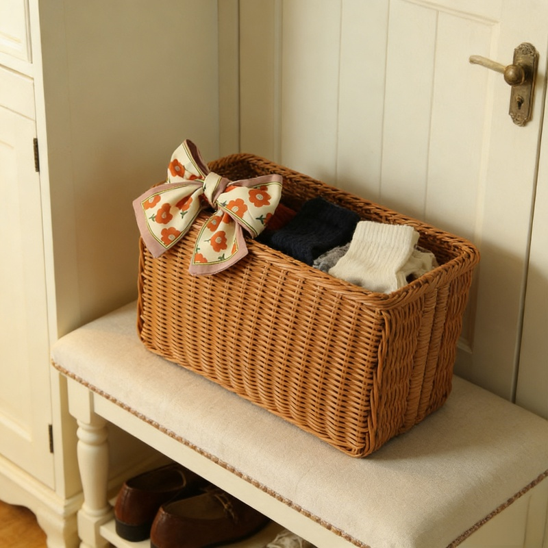 手工藤編收納手提禮盒新年節日紀念禮品籃