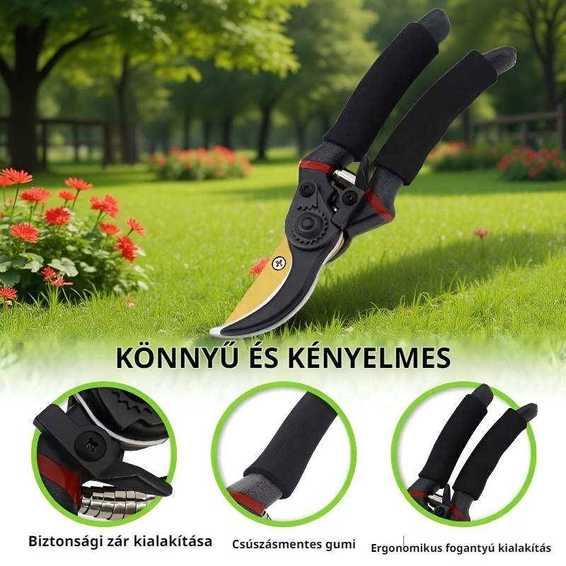 Könnyű és kényelmes titán metszőolló kézben