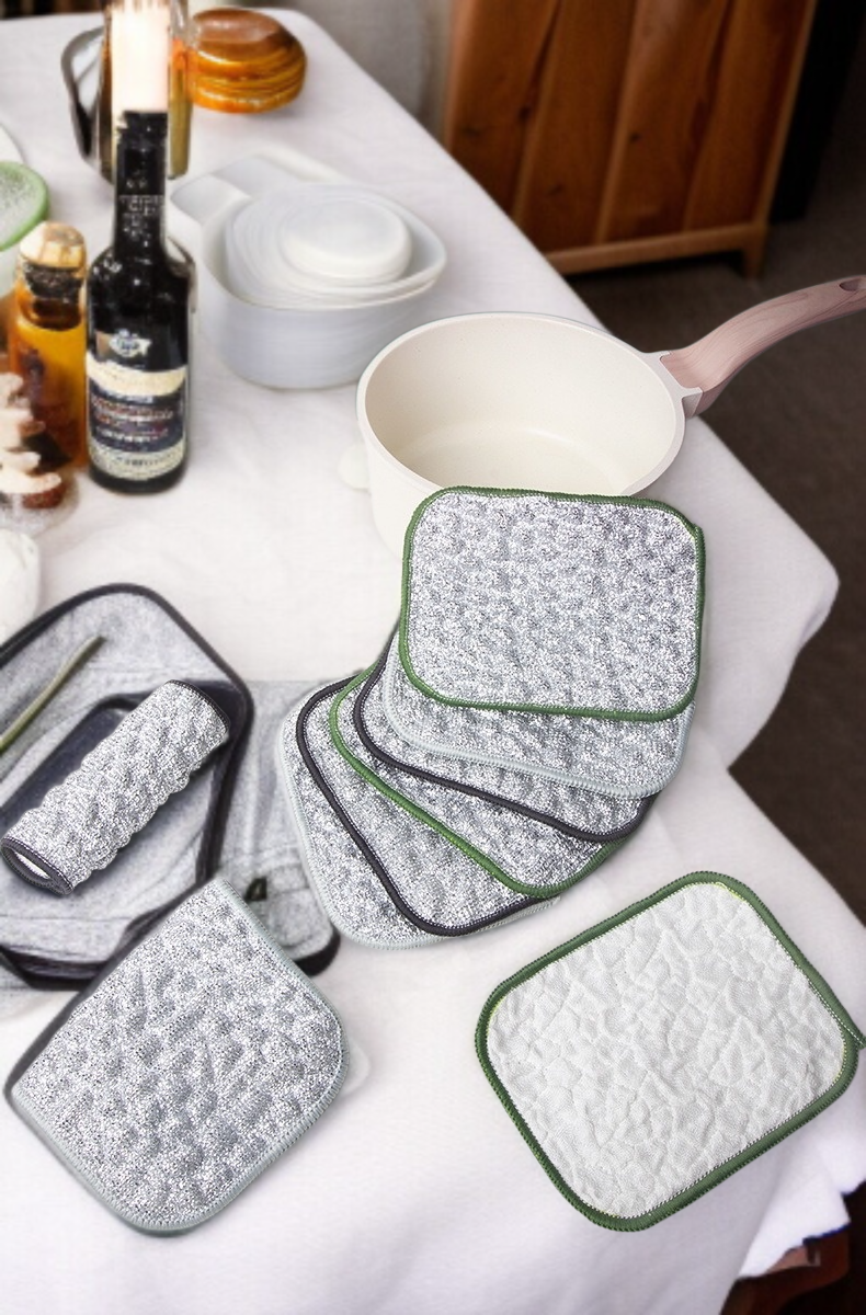 기름이 잘 묻지 않는 은사 면사 수건 사용 예시