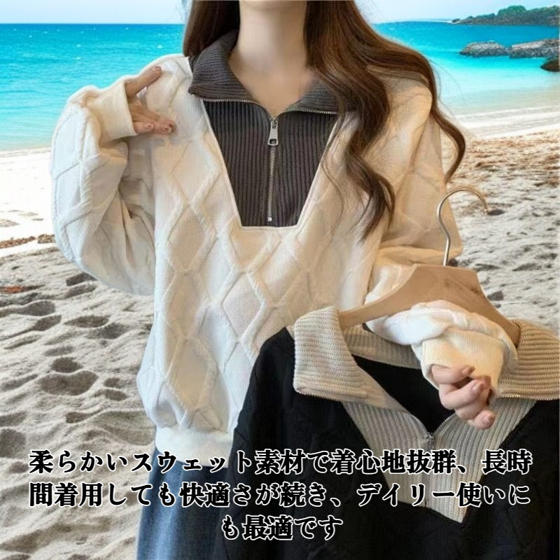 3Dダイヤモンドチェックスウェットシャツ