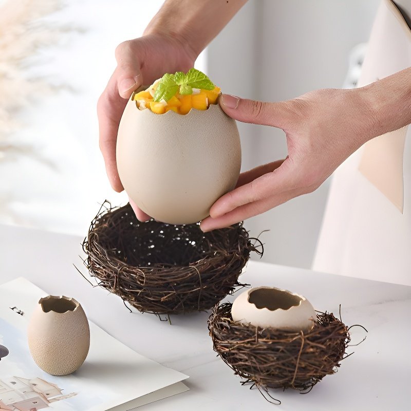 Eggshell Vine Pattern Plate for Various Foods