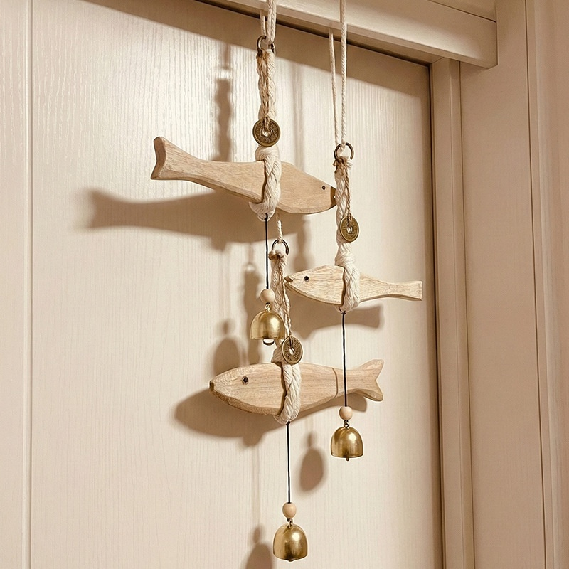 Creative Wooden Fish Wall Decor Bell