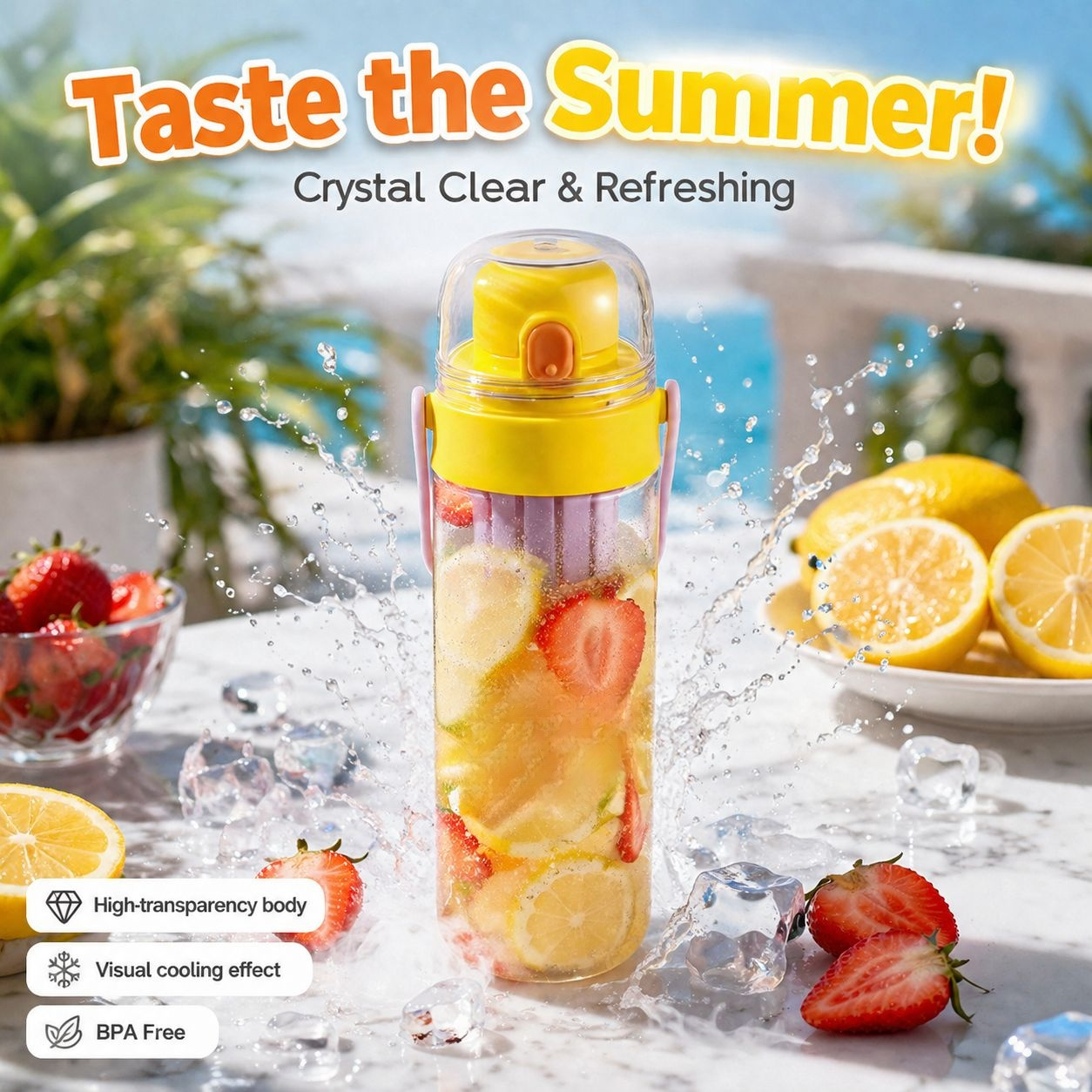 Plastic Leisure Portable Flower Tea Cup