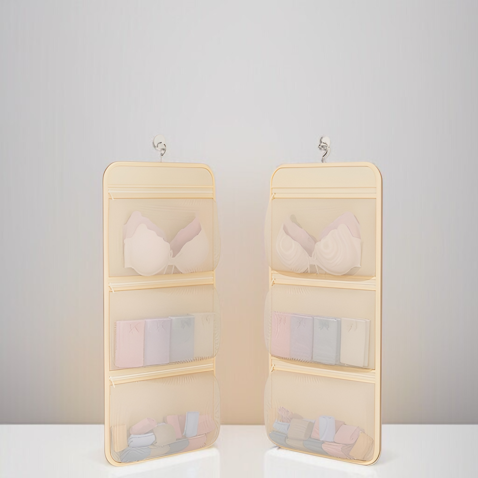 靴下収納ツール 寮のワードローブ 下着吊り下げバッグ 吊り下げネットバッグ ベッドサイド収納バッグ