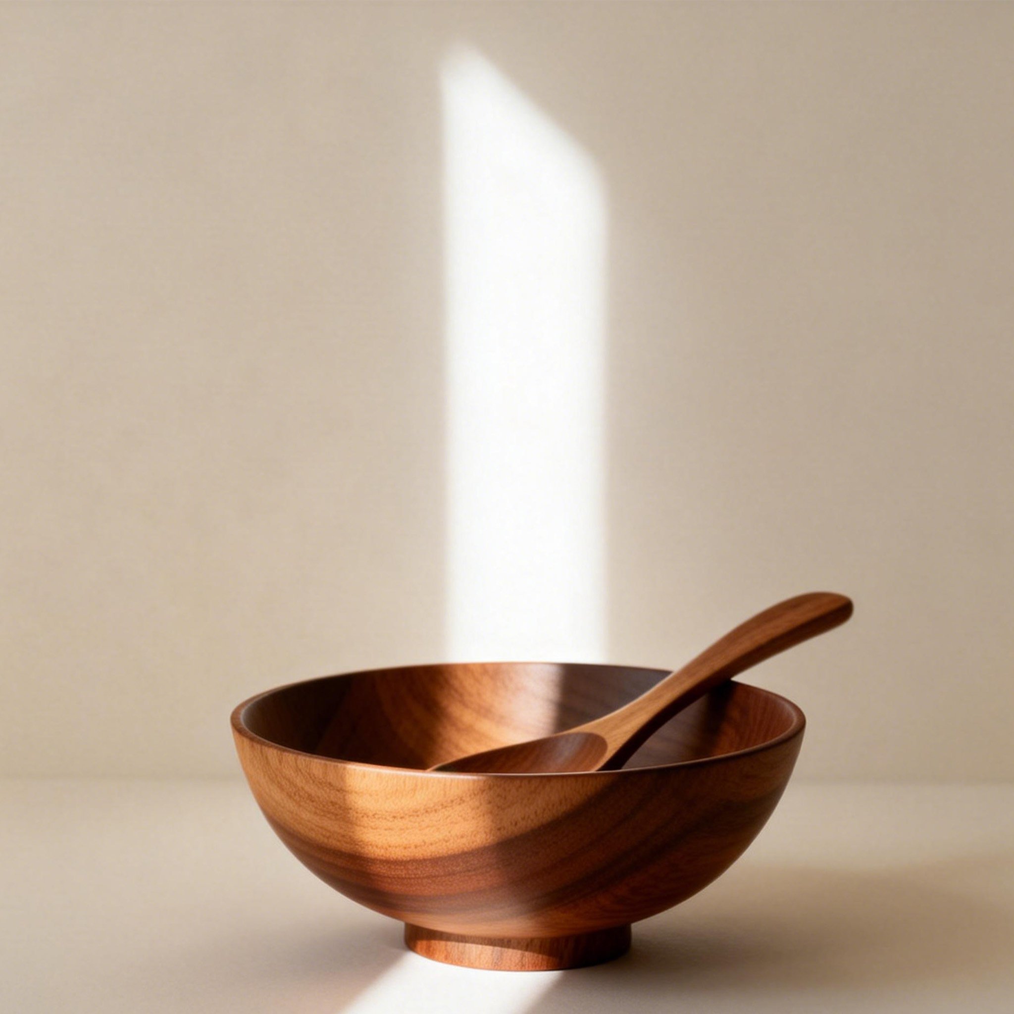 ナチュラルな木目が美しい木製ボウル