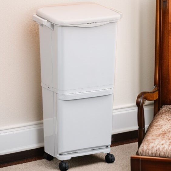 가정용 이중 뚜껑 쓰레기통 일체분류 건습분리 가정용 주방쓰레기통