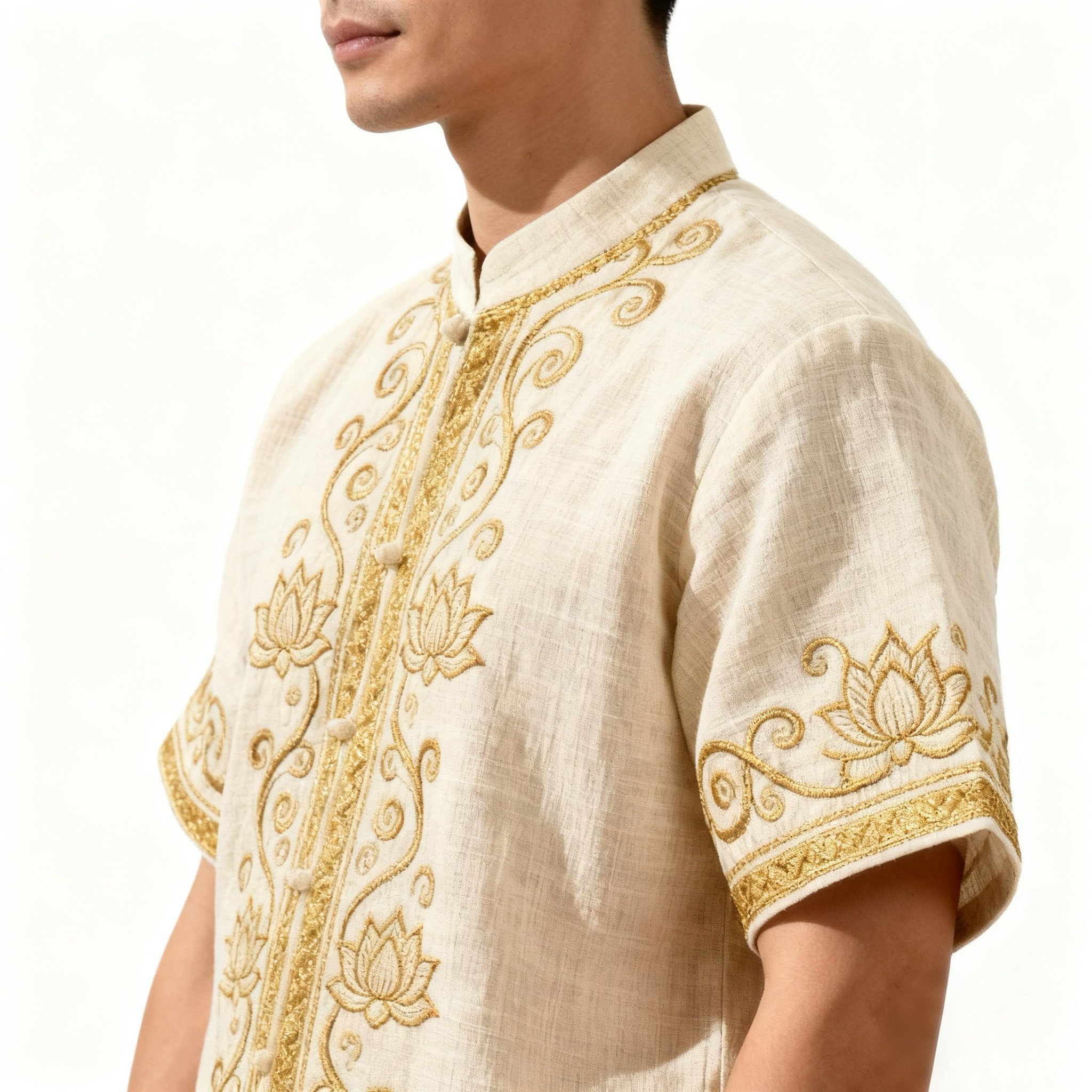 ดีไซน์เสื้อยืดลายดอกบัวสำหรับผู้ชาย