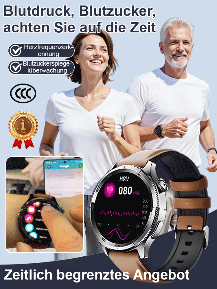 Multifunktionale Uhr zur Überwachung von Blutdruck und Blutzucker