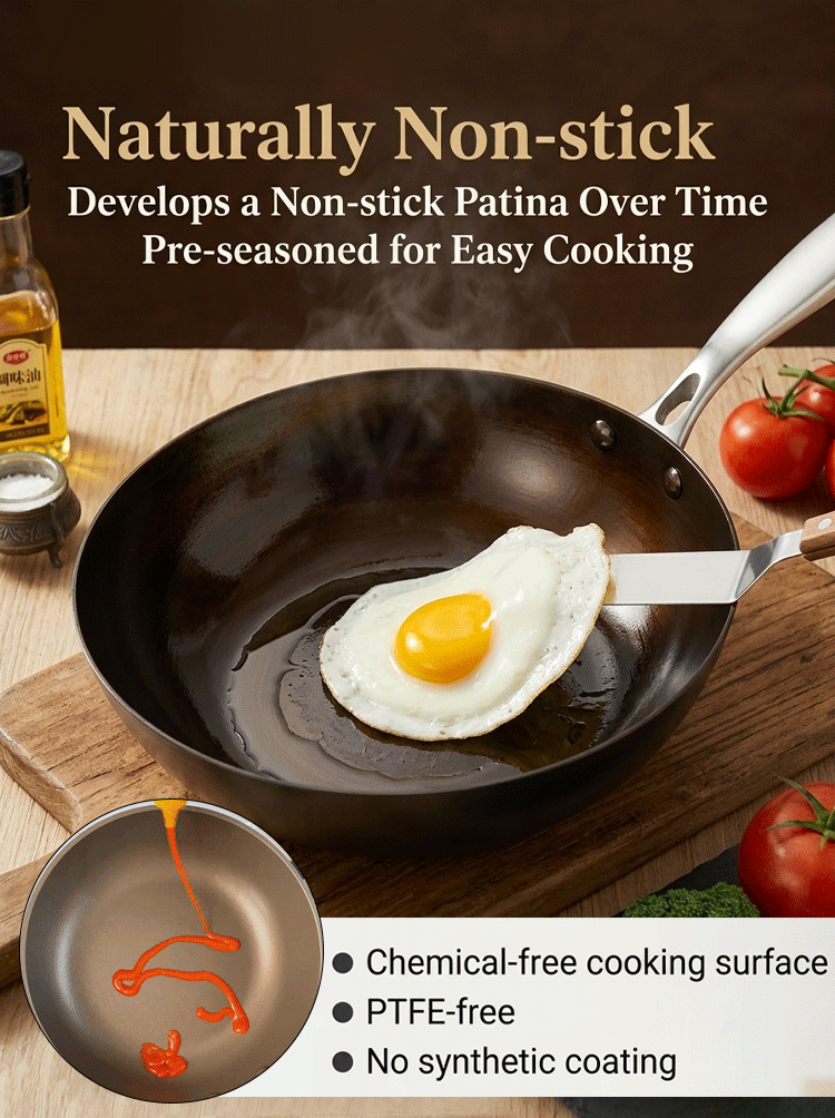 [Reusable for 30 years]Ultimate Rust-Resistant Carbon Steel Wok
