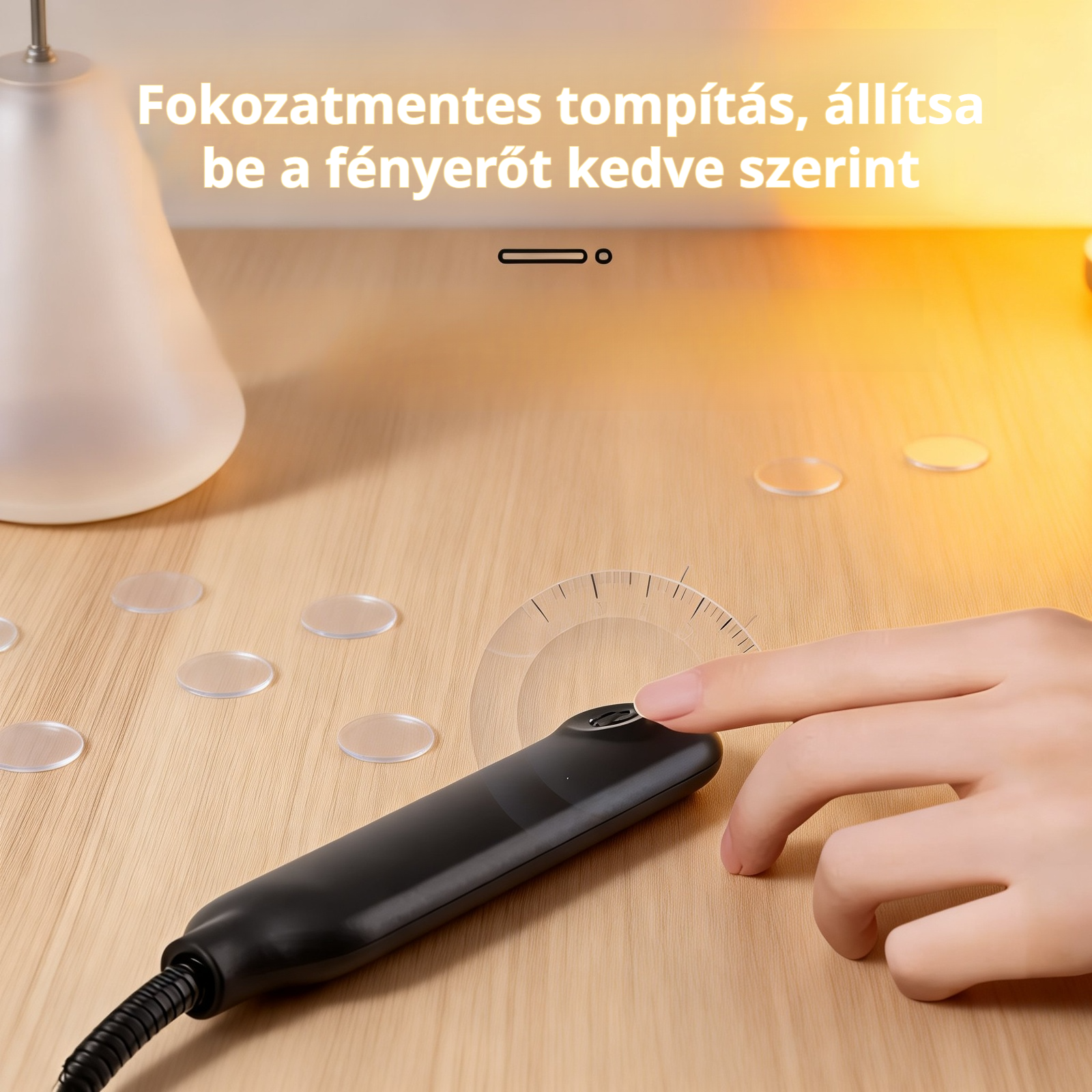 LED mini szemvédő asztali lámpa, diákok számára, USB-s tölthető tanulólámpa
