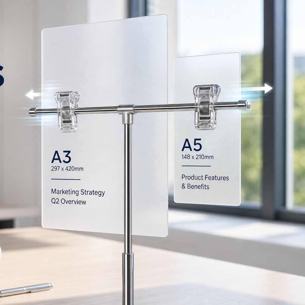 Desktop & Floor-standing Stainless Steel Poster Clamp Stand
