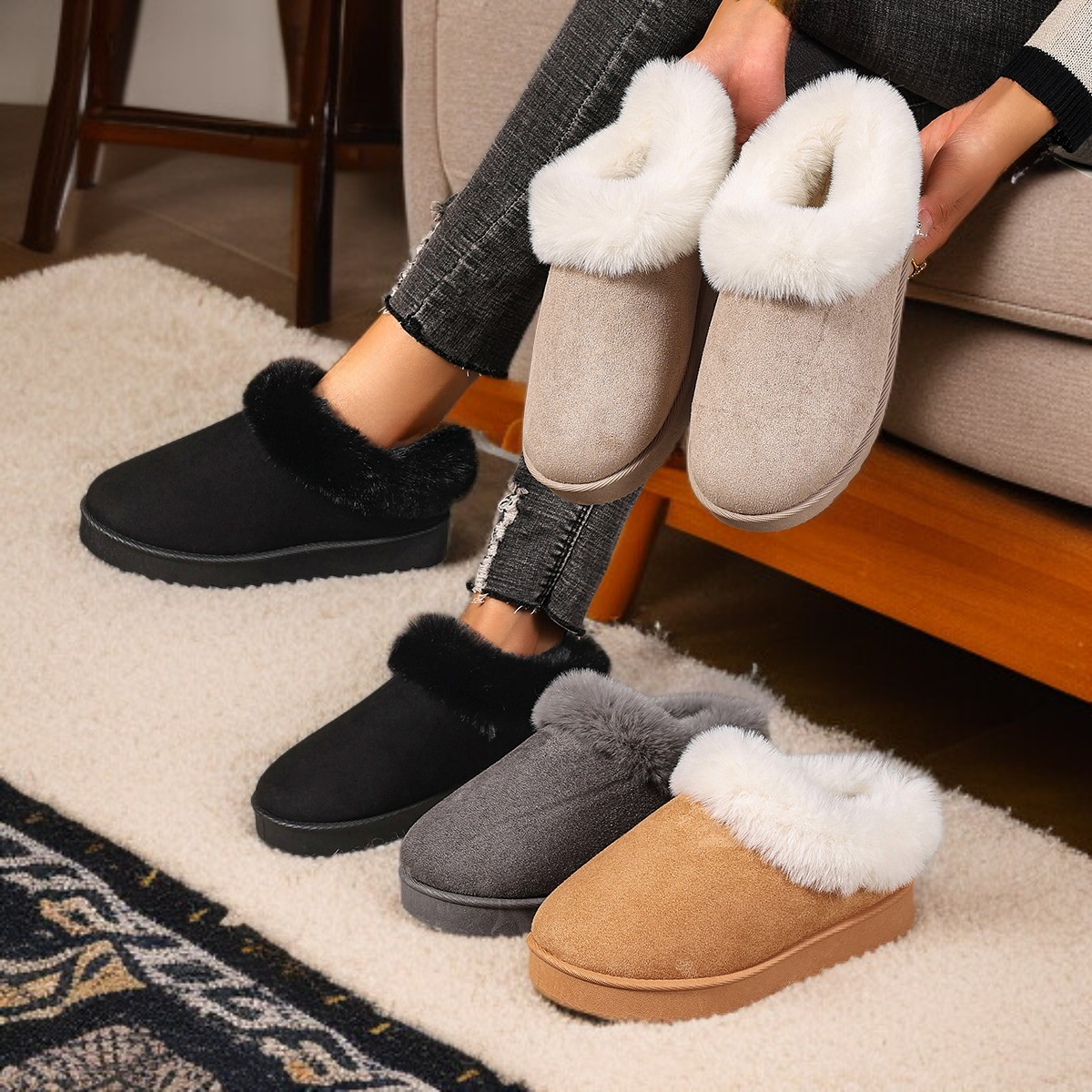 두꺼운 바닥으로 편안한 여성 신발