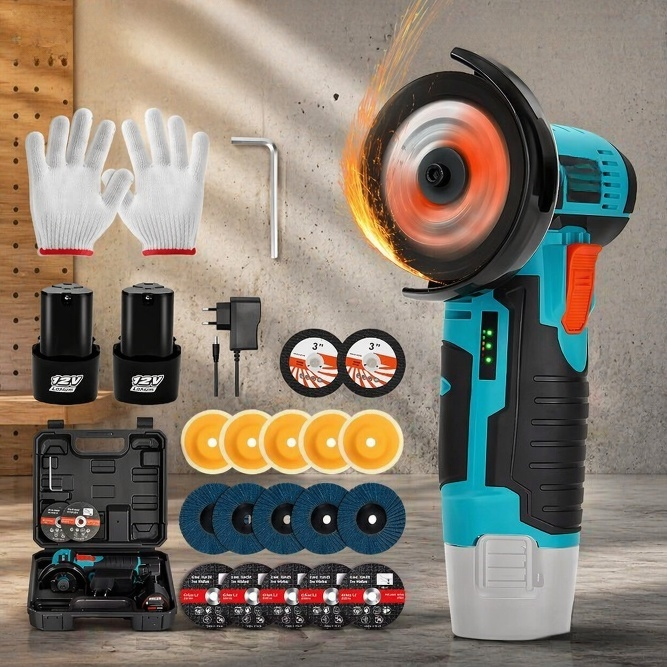 Cordless Rechargeable Angle Grinder for Home Use