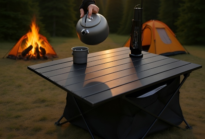 공간 절약형 접이식 테이블 설치 장면