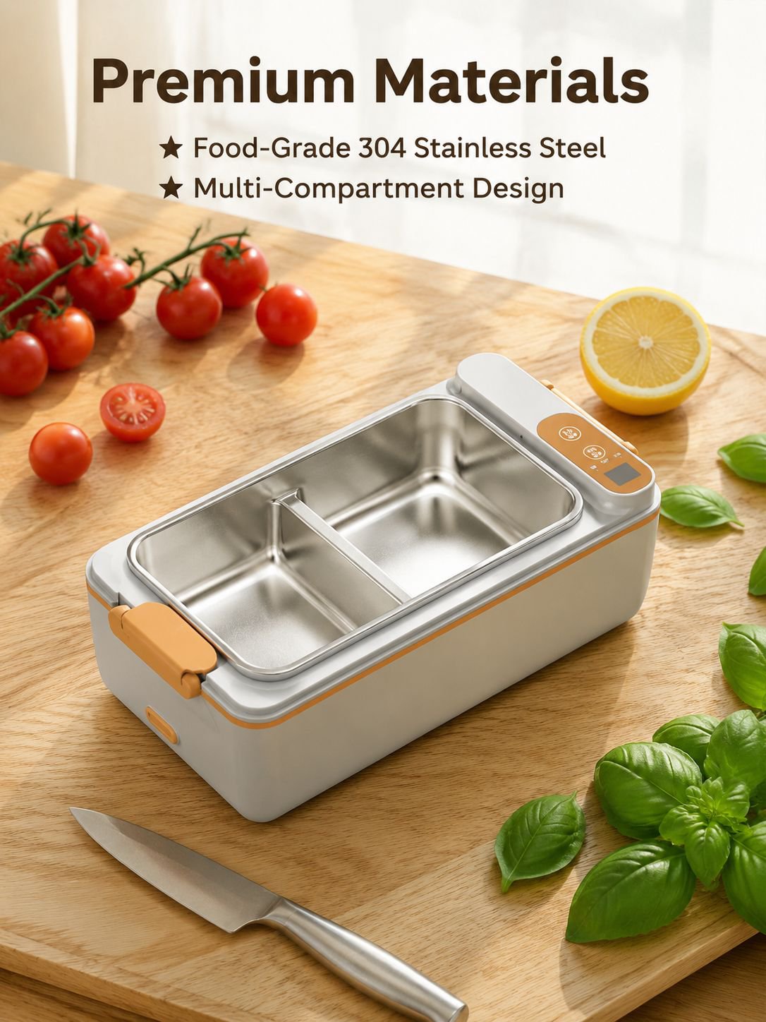 Rechargeable Large Capacity Electric Lunch Box with 304 Stainless Steel Liner