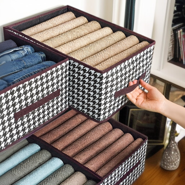 千鳥格可折疊收納盒